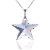 925 Silver Austrian Crystal Star Necklace - Blue