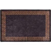 Rug Washable 80x150 cm Black and Gold Anti Slip