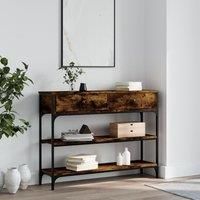 Console Table Smoked Oak 100x25x75 cm Engineered Wood