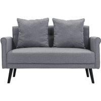 Upholstered 2 Seater Sofa With Toss Pillows - Grey