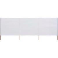 3-panel Wind Screen Fabric 400x80 cm Sand White