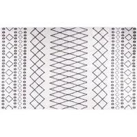 Rug Washable Black and White 120x170 cm Anti Slip