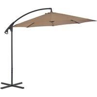 Cantilever Umbrella with Steel Pole 300 cm Taupe