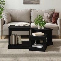 Nesting Tables 3 pcs Black Engineered Wood