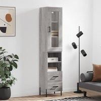 Highboard Grey Sonoma 34.5x34x180 cm Engineered Wood