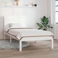 Bed Frame White Solid Wood 75x190 cm Small Single