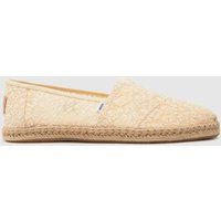 TOMS alpargata floral lace flat shoes in natural