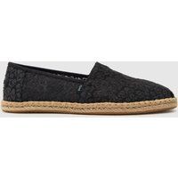 TOMS alpargata floral espadrille flat shoes in black