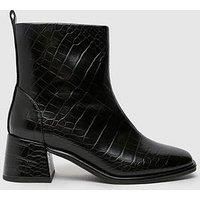 Schuh Bowie Ankle Boot - Croc - Black