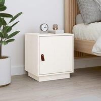 Bedside Cabinet White 40x34x45 cm Solid Wood Pine