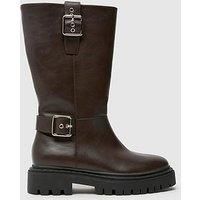 Schuh Dayla Knee High Biker Boot - Brown