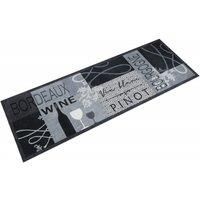 Kitchen Rug Washable Wine Grey 60x180 cm Velvet