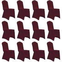 Chair Cover Stretch Burgundy 12 pcs