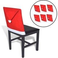 6 Santa Claus Hat Chair Back Covers