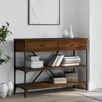 Console Table with Drawers and Shelves Brown Oak Engineered Wood