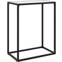 Console Table White 60x35x75 cm Tempered Glass