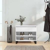 Shoe Cabinet High Gloss White 70x36x60 cm Engineered Wood