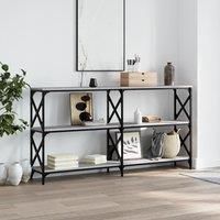 Console Table Grey Sonoma 200x28x80.5 cm Engineered Wood