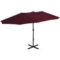 Outdoor Parasol with Aluminium Pole 460x270 cm Bordeaux Red