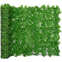 Balcony Screen with Green Leaves 400x100 cm