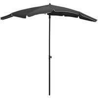 Garden Parasol with Pole 200x130 cm Anthracite