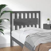 Bed Headboard Grey 95.5x4x100 cm Solid Wood Pine