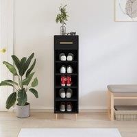 Shoe Cabinet Black 30x35x105 cm Engineered Wood