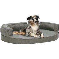 Ergonomic Dog Bed Mattress 75x53 cm Linen Look Grey