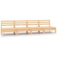 Garden Middle Sofas 4 pcs Solid Pinewood