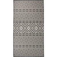 Outdoor Flatweave Rug 80x150 cm Black Stripes