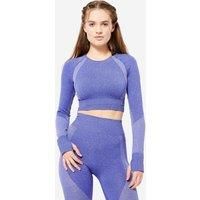 Second Life - Long-sleeved Cropped Seamless Fitness T-shirt - Blue - Excellent