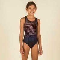 Second Life - Girls One-piece Swimsuit Speedo Splashback Black Stars - Excellent