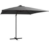 Cantilever Umbrella with LED lights and Steel Pole 250x250 cm Anthracite