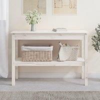 Console Table White 110x40x75 cm Solid Wood Pine