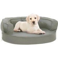 Ergonomic Dog Bed Mattress 60x42 cm Linen Look Grey