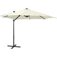 Cantilever Umbrella with Pole and LED Lights Sand 300 cm