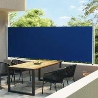 Patio Retractable Side Awning 160x600 cm Blue