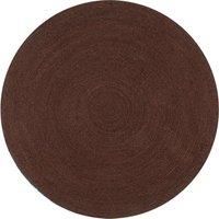 Handmade Rug Jute Round 120 cm Brown