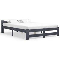 Bed Frame Dark Grey Solid Pine Wood 160x200 cm