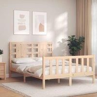 Bed Frame with Headboard Small Double Solid Wood