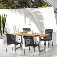 Garden Chairs 4 pcs Steel and Textilene Black