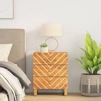 Bedside Cabinet Brown and Black 50x33x60 cm Solid Wood Mango