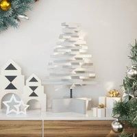 Wooden Christmas Tree for Decoration White 60 cm Solid Wood Pine