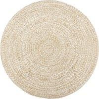 Handmade Rug Jute White and Brown 180 cm