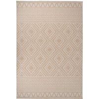 Outdoor Flatweave Rug 160x230 cm Brown Stripes