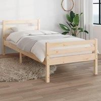 Bed Frame Solid Wood 75x190 cm Small Single