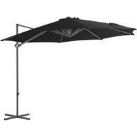 Cantilever Umbrella with Steel Pole Black 300 cm