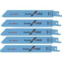 Bosch Professional 5 pieces Reciprocating Saw Blade S 922 AF Flexible for Metal (for metal, 150 x 19 x 0,9 mm, accessories for reciprocating saws)