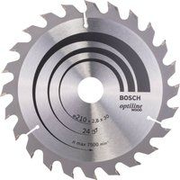 Bosch 2608640621 Optiline Wood Circular Hand Saw Blade, 210mm x 2.8mm x 30mm, 24 Teeth, Silver