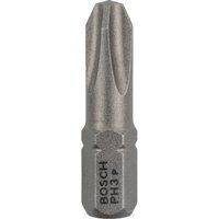 Bosch 2607001516 Extra Hard Screwdriver Bit, Ph 3, 25mm Length, Blue